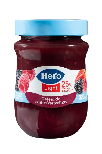 Geleia Frutas Vermelhas Light Hero Vidro 320g