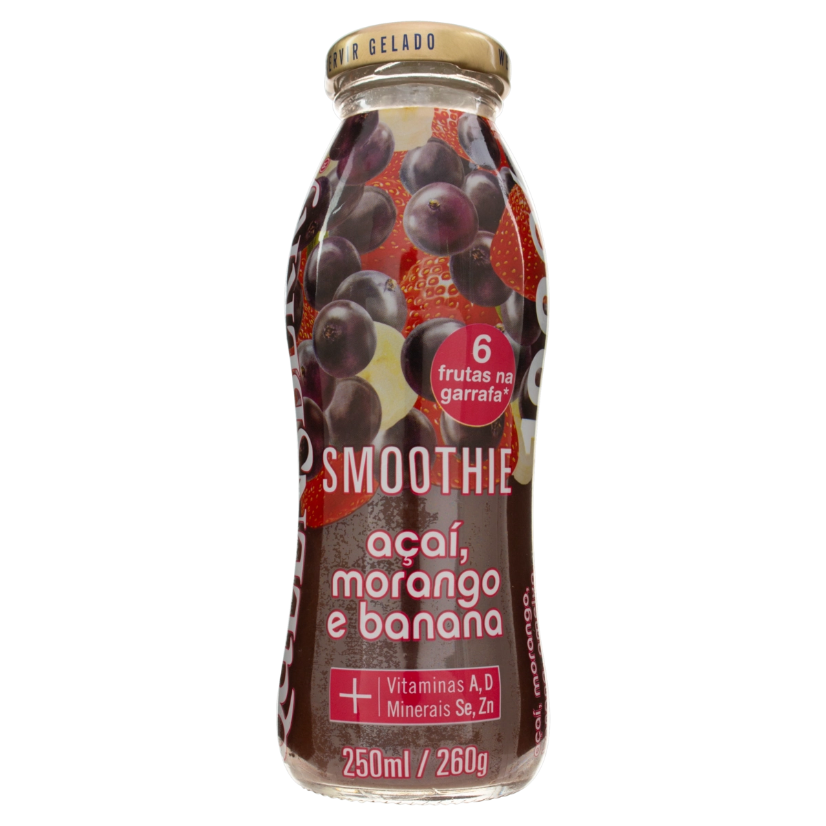 Smoothies De Frutas Açaí, Morango E Banana Queensberry Garrafa 260g