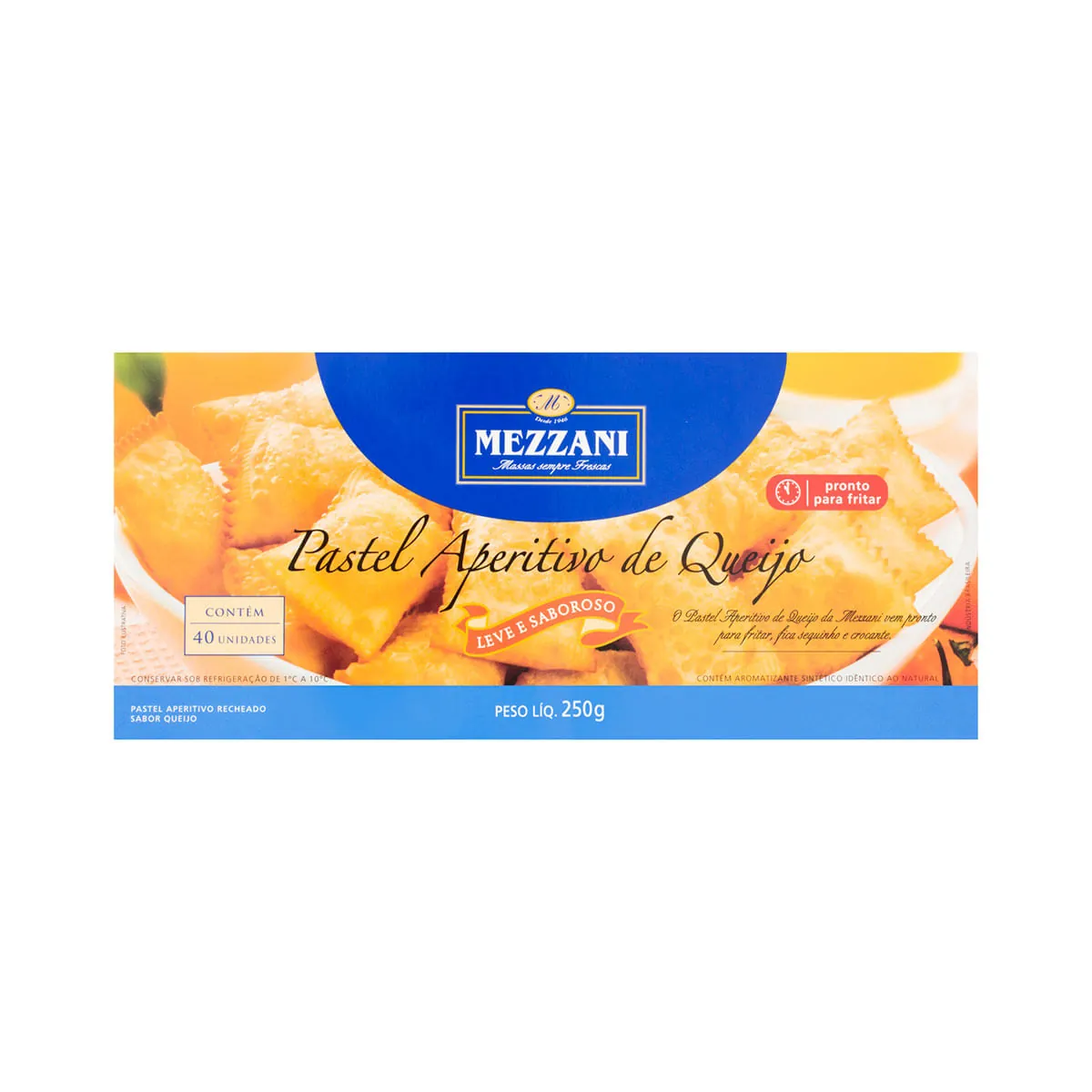 Pastel Aperitivo de Queijo Mezzani Caixa 250g com 40 Unidades