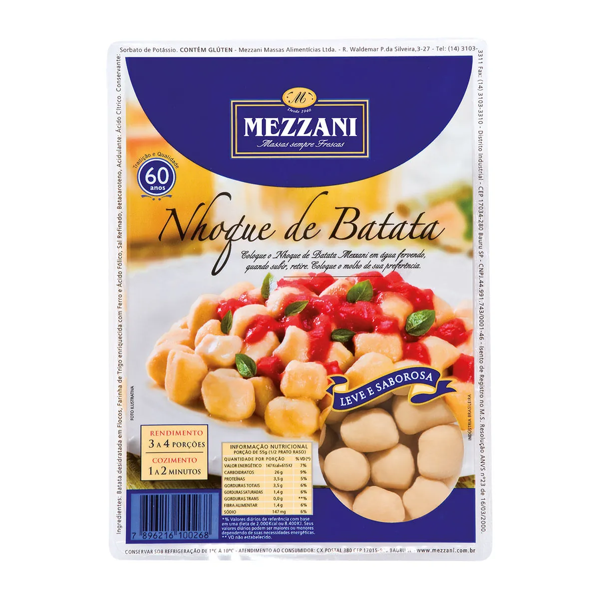 Nhoque com Recheio de Batata Italiana MEZZANI 500g