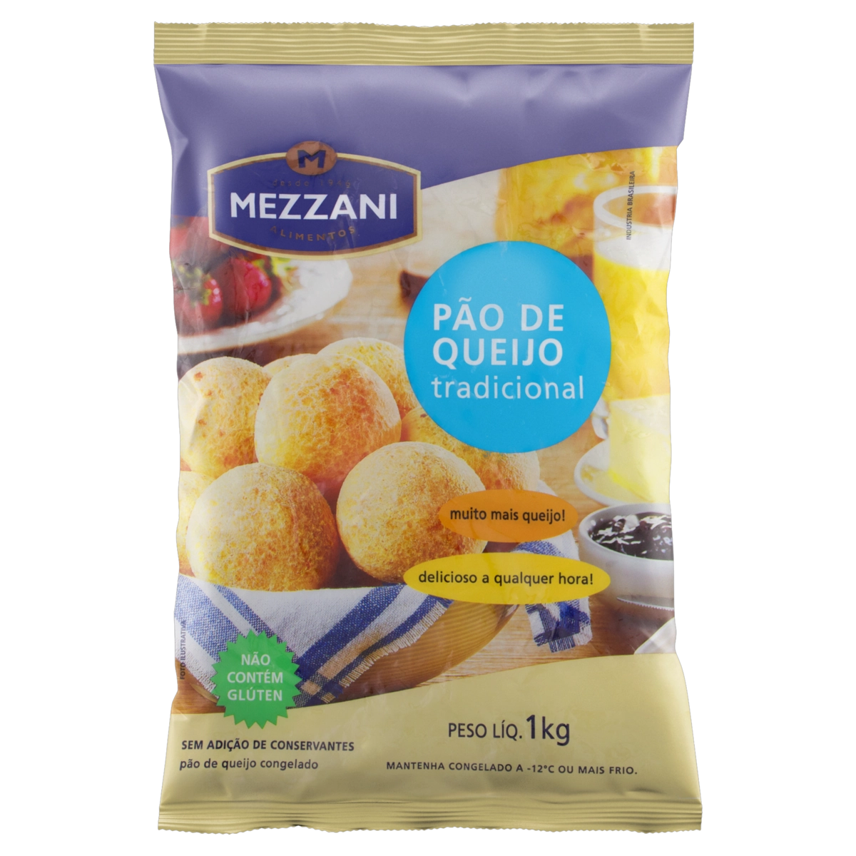 Pão De Queijo Congelado Tradicional Mezzani Pacote 1kg