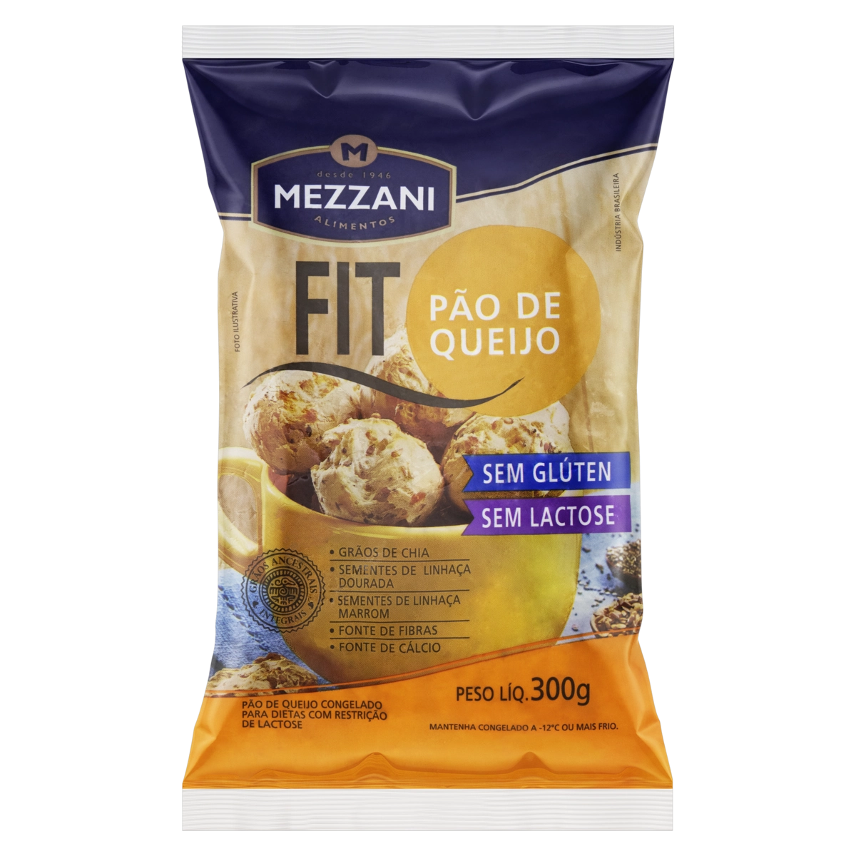 Pão De Queijo Congelado Zero Lactose Mezzani Fit Pacote 300g