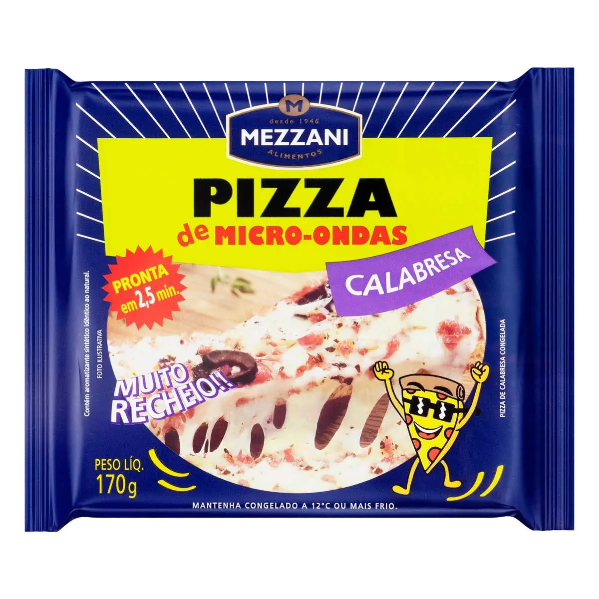 Pizza para Micro-Ondas Calabresa Mezzani Pacote 170 g