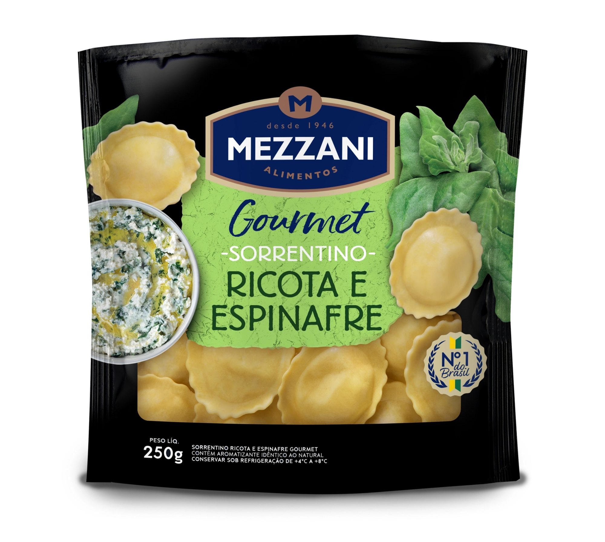Sorrentino Recheio Ricota E Espinafre Mezzani Gourmet Sachê 250g