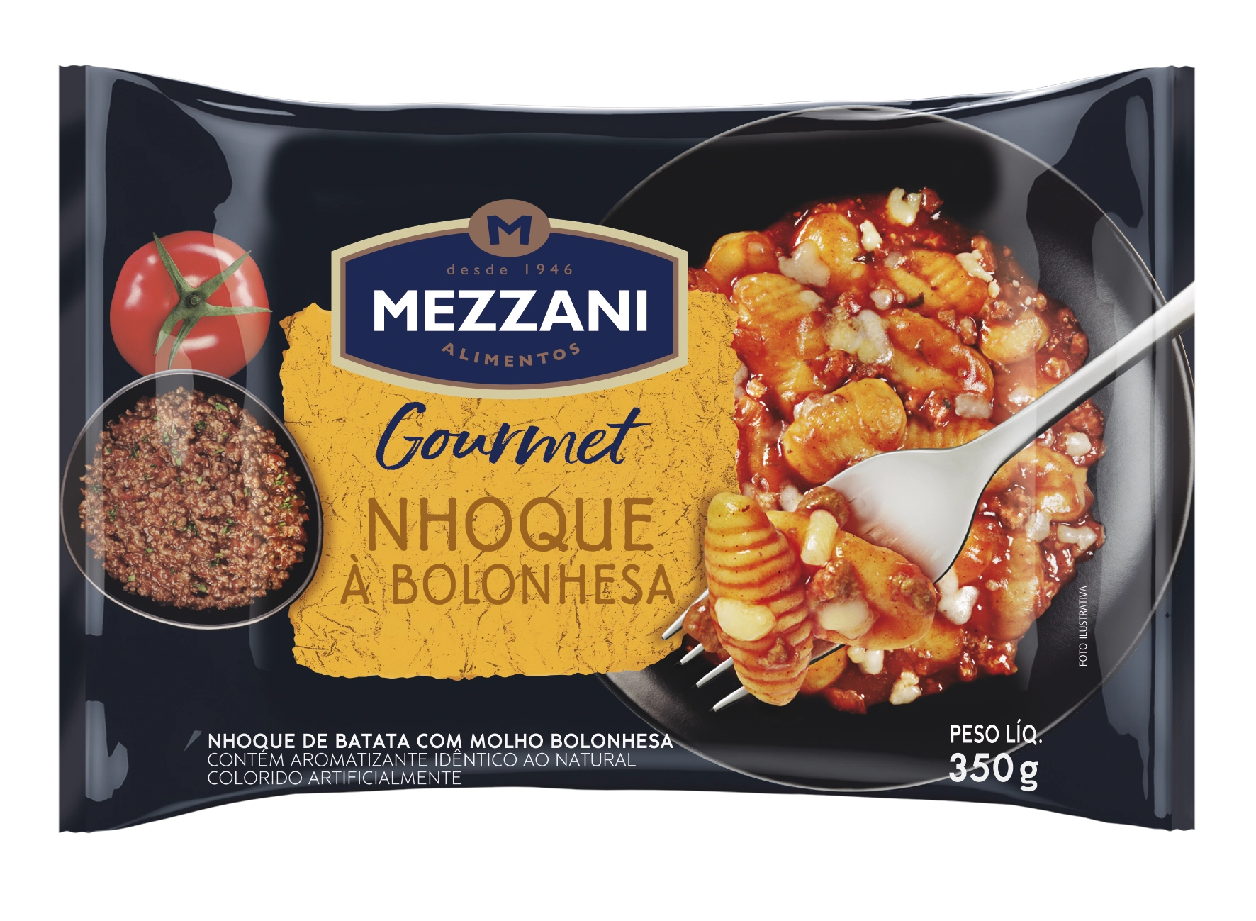 Nhoque De Batata à Bolonhesa Mezzani Gourmet Pacote 350g