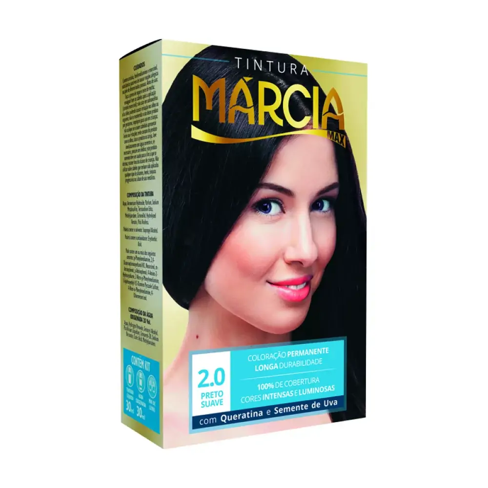 Tint Marcia 2.0 Preto Suave 6x | Tintura Marcia 2,0