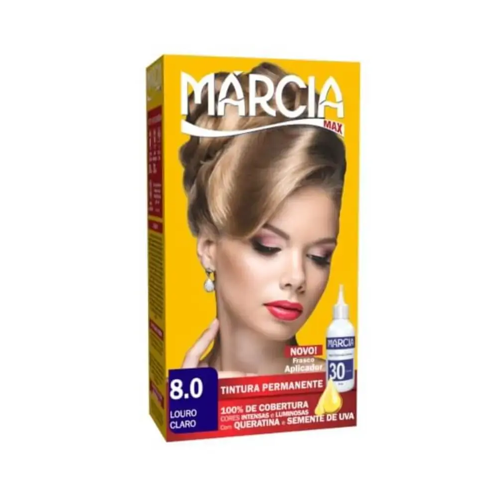 Tint Marcia 8.0 Louro Claro 6x | Tintura Marcia 8,0