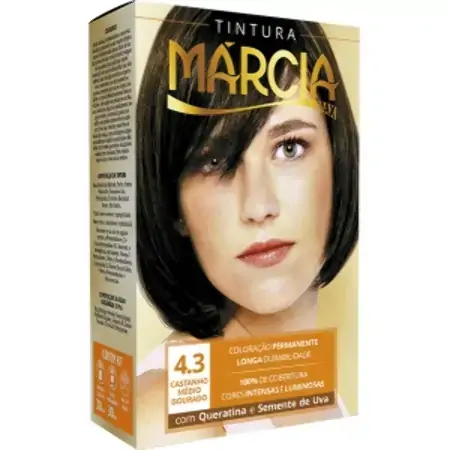 Tint Marcia 4.3 Castanha Média Dourad 6x | Tintura Marcia 4,3
