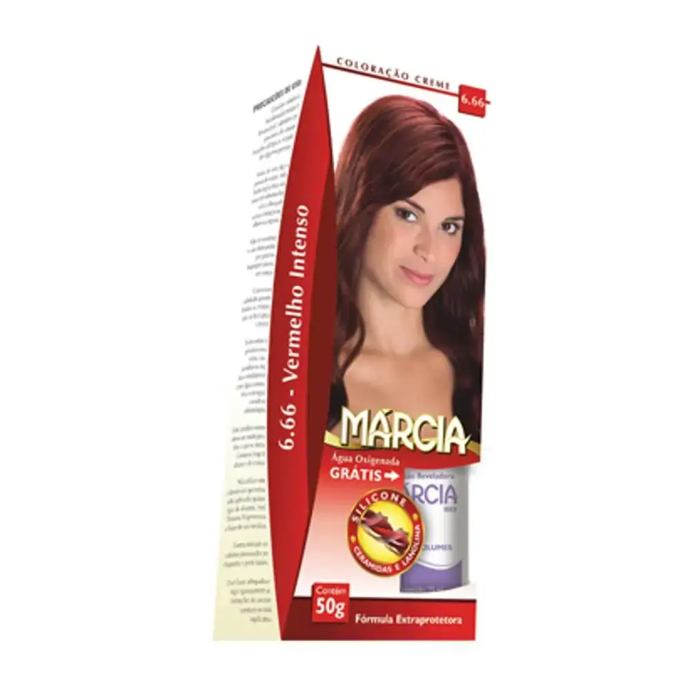 Tintura Creme Marcia 50g N 6.6 Vermelho Intenso