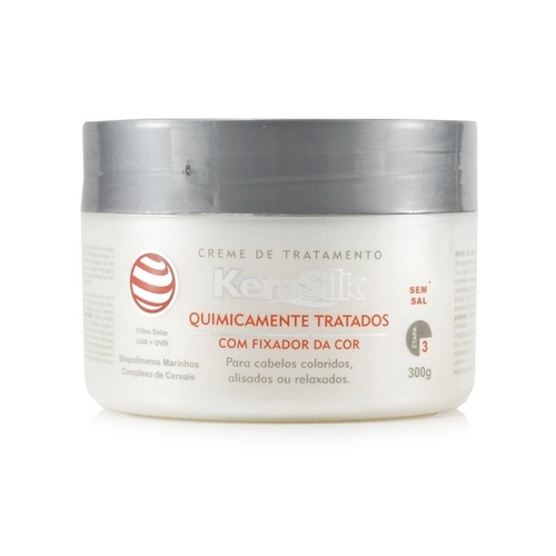 Kerasilk Quimicamente Tratados Creme De Tratamento Com Fixador Da Cor E Filtro Solar Sem Sal