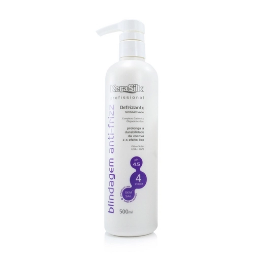 Kerasilk Blindagem Anti Frizz Defrizante Termoativado Sem Sal Com Filtro Solar