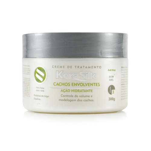 Kerasilk Cachos Envolventes Creme De Tratamento Controle De Volume Anti Frizz Sem Sal