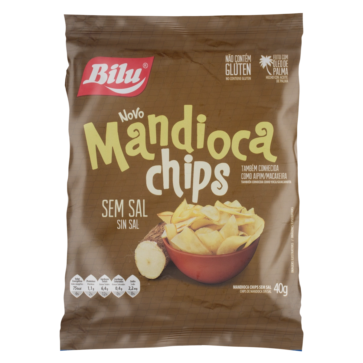 Chips De Mandioca Sem Sal Bilu Pacote 40g