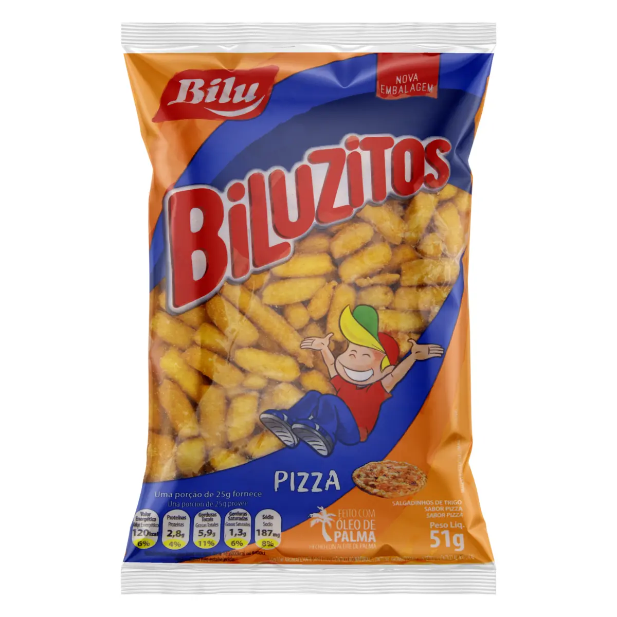 Salgadinho De Trigo Pizza Bilu Biluzitos Pacote 51g