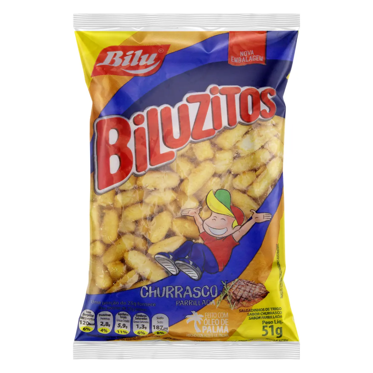 Salgadinho De Trigo Churrasco Bilu Biluzitos Pacote 51g