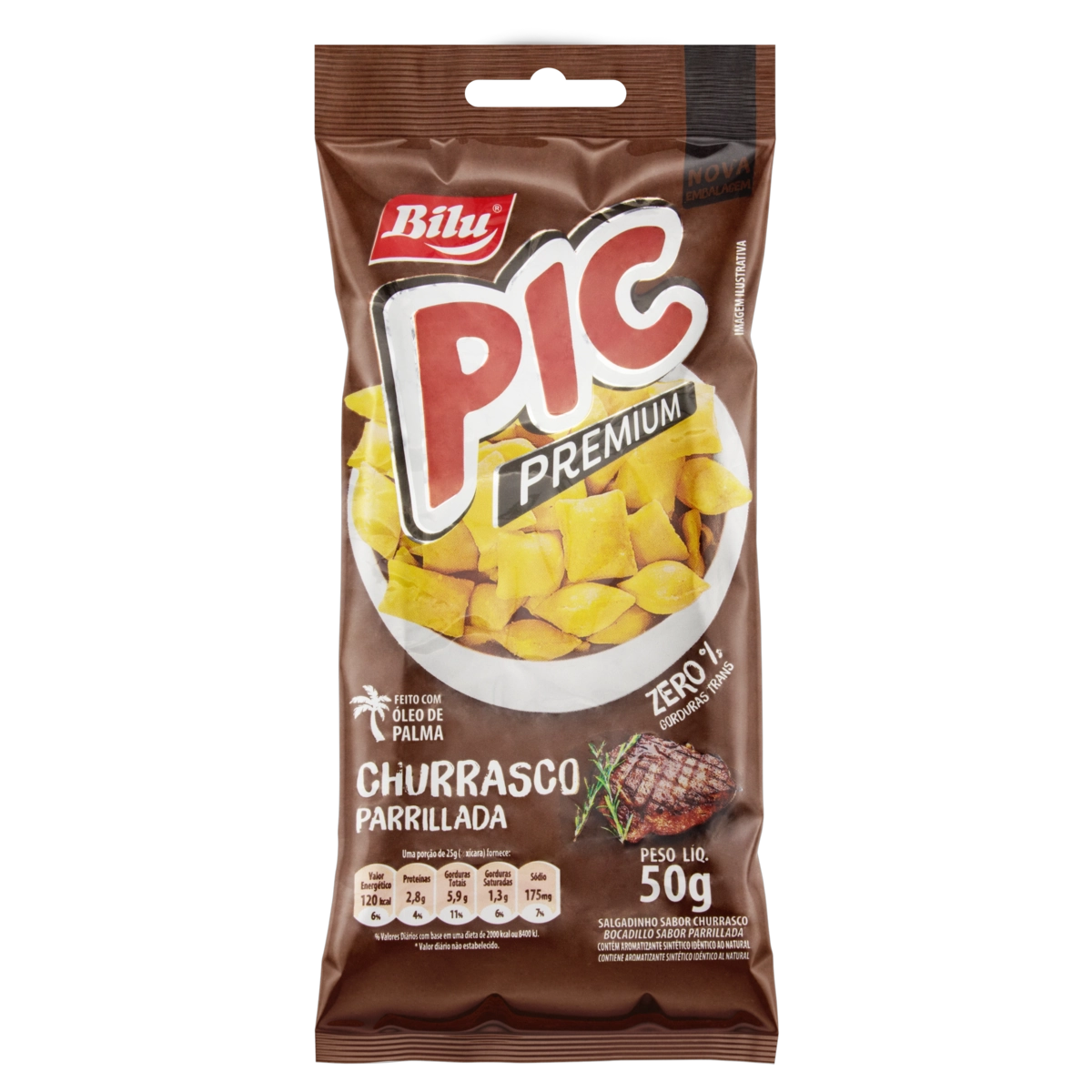 Salgadinho De Trigo Churrasco Bilu Pic Premium Pacote 50g