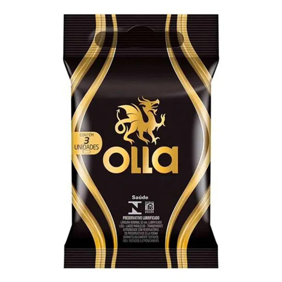 Preservativo Lubrificado OLLA com 3 Unidades