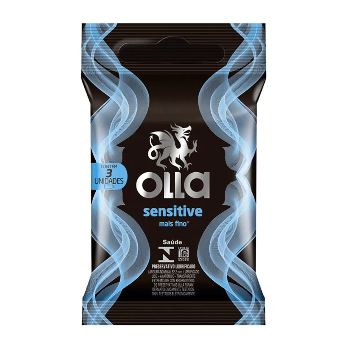Preservativo Masculino Sensitive Olla com 3 unidades