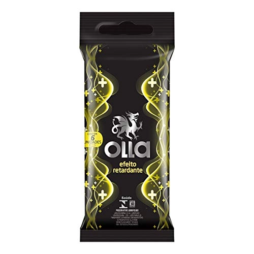 Preservativo Masculino Lubrificado Efeito Retardante Olla Pacote 6 Unidades