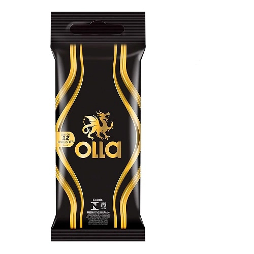 Preservativo Masculino Lubrificado Olla Pacote 12 Unidades