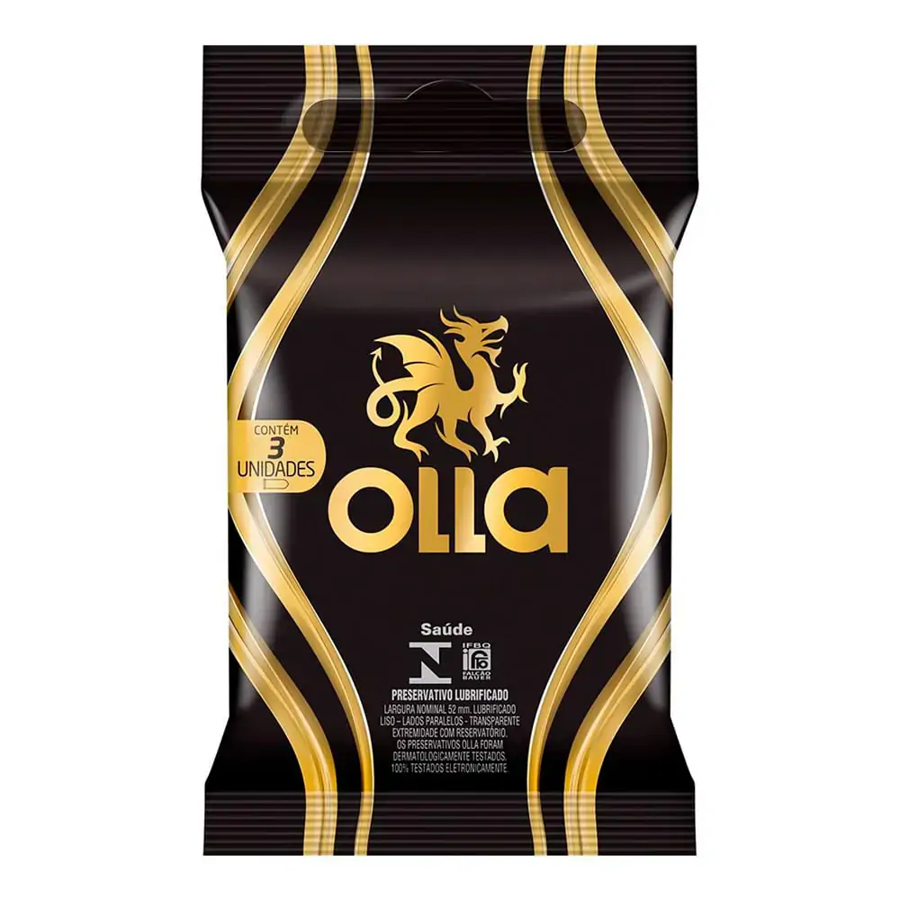 Preservativos Lubrificados Olla Com 3 Unidades