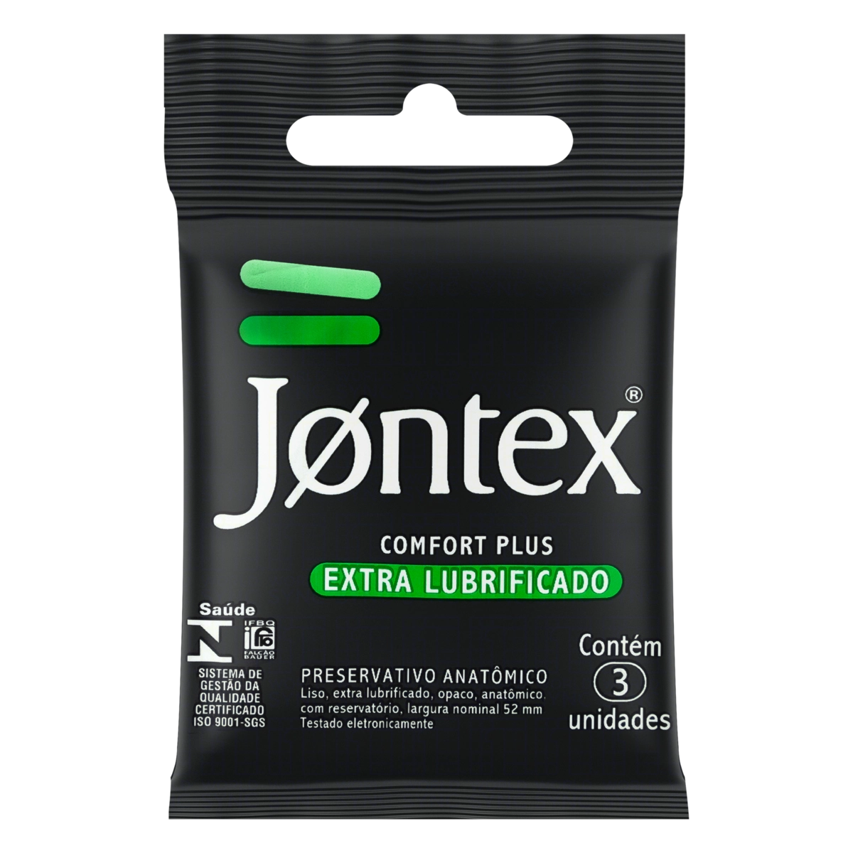 Preservativo Anatômico de Bolso JONTEX com 3 Unidades