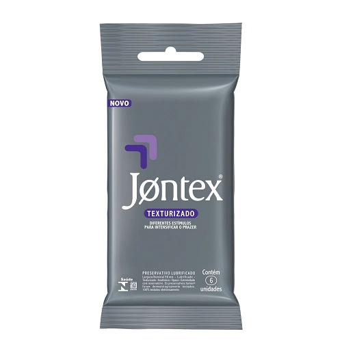Preservativo Masculino Lubrificado Texturizado Jontex Pacote 6 Unidades