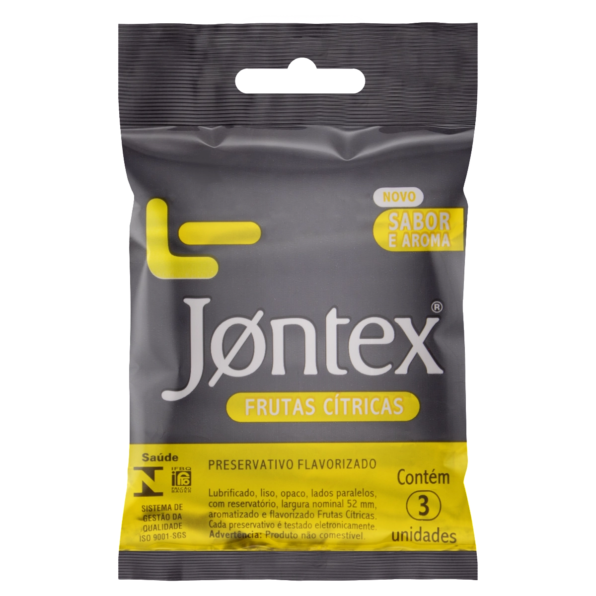 Preservativo Lubrificado Flavorizado Frutas Cítricas Jontex Pacote 3 Unidades