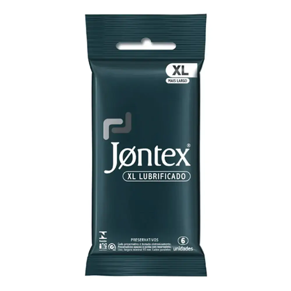 Preservativo Masculino Lubrificado Jontex Xl Pacote 6 Unidades