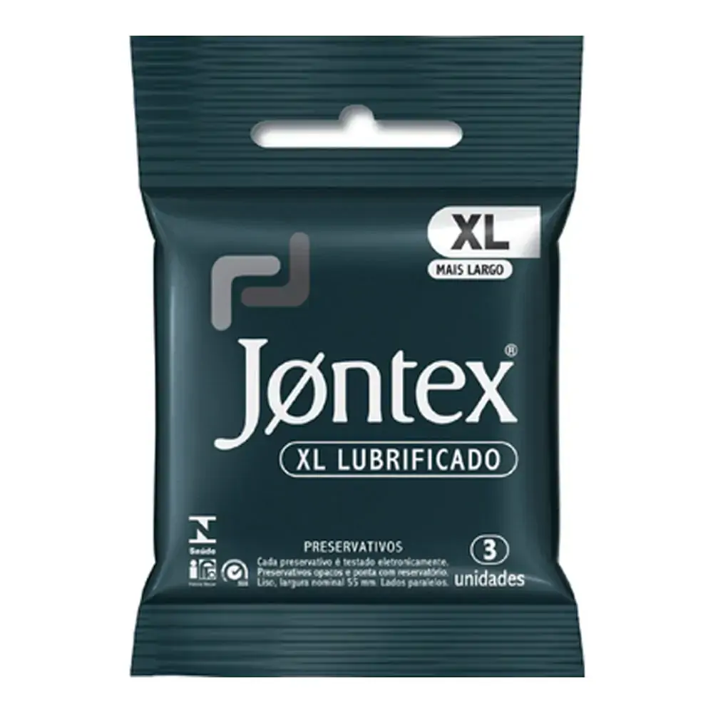 Preservativo Masculino Lubrificado Jontex Xl Pacote 3 Unidades