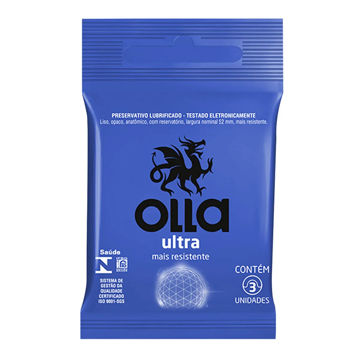 Preservativo Lubrificado Olla C/3 Ultra Resistente Unit