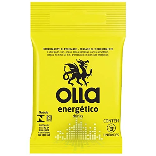 Preservativo Lubrificado Olla C/3 Drinks Energetico Unit