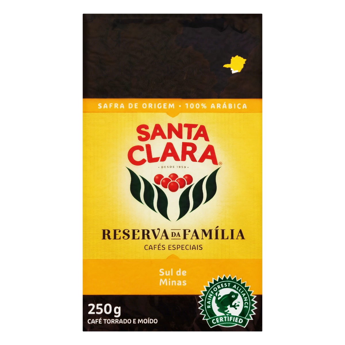 Café Torrado E Moído A Vácuo Sul De Minas Santa Clara Reserva Da Família Pacote 250g