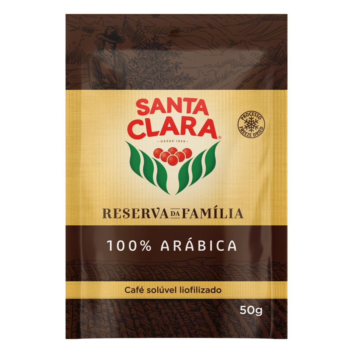 Café Solúvel Liofilizado Santa Clara Reserva Da Família Sachê 50g Refil