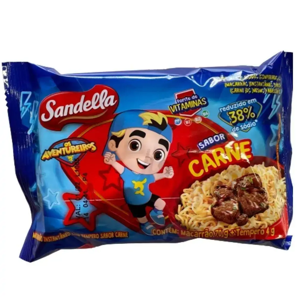 MACARRÃO INSTANTÂNEO LUCCAS NETO - SABOR CARNE - SANDELLA