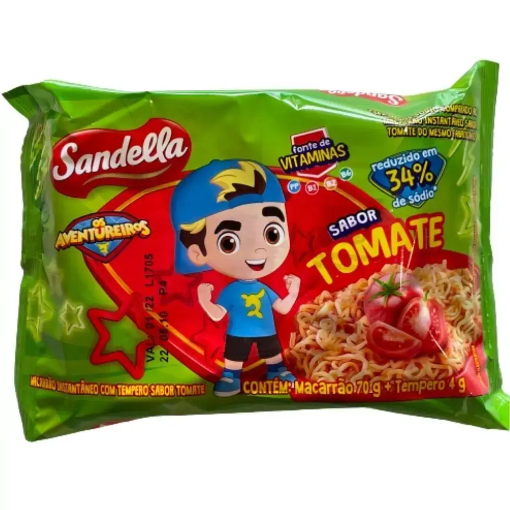 MACARRÃO INSTANTÂNEO LUCCAS NETO - SABOR TOMATE - SANDELLA
