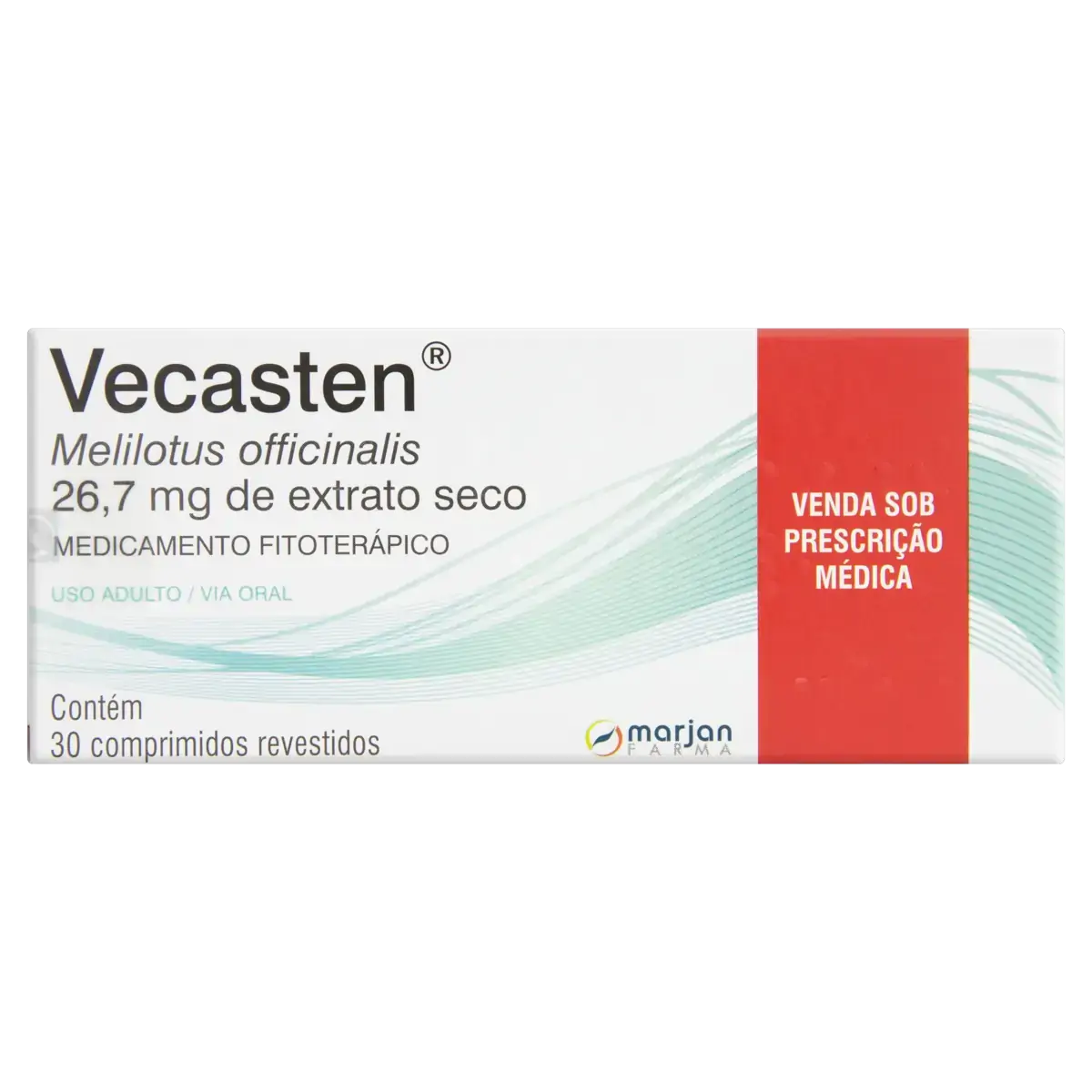 Vecasten 26,7mg Marjan Farma Caixa 30 Comprimidos Revestidos