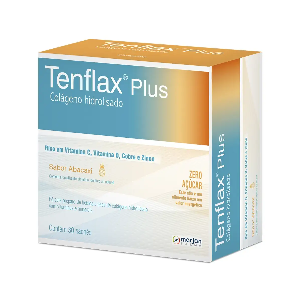 Tenflax Colágeno Hidrolisado Sabor Cereja Com 30 Sachês De