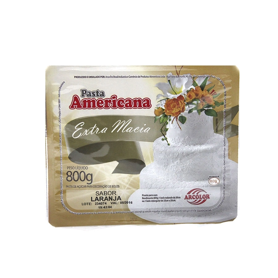 Pasta Americana Arcolor Laranja 800g