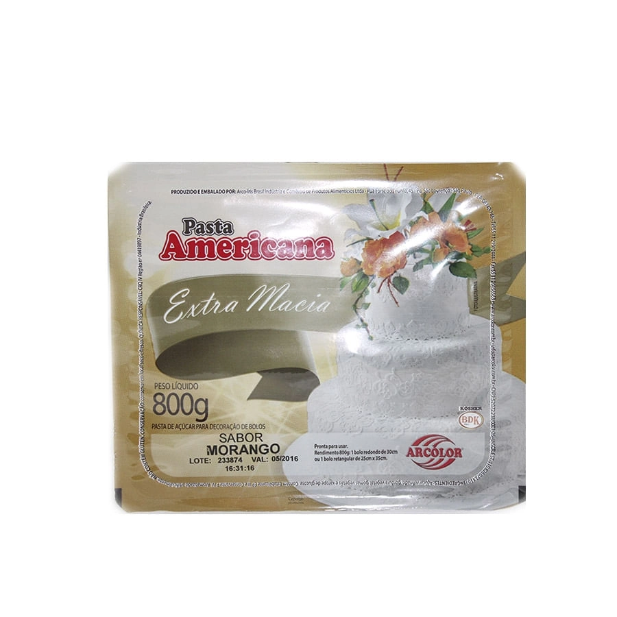 Pasta Americana Arcolor Morango 800g