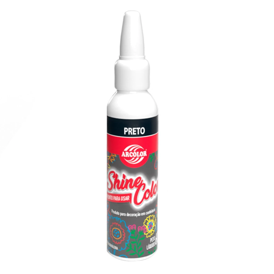Corante Gel Preto Shine Color 60g Sh06pt Arcolor