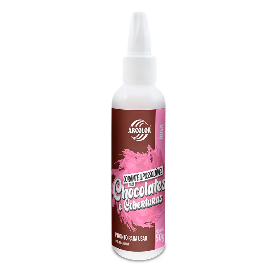 Cor. Arcolor Para Chocolate 50g Rosa Arcolor