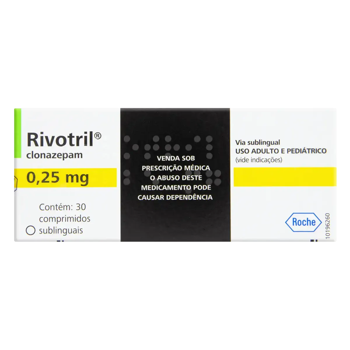 Rivotril 0,25mg Roche Caixa 30 Comprimidos Sublinguais