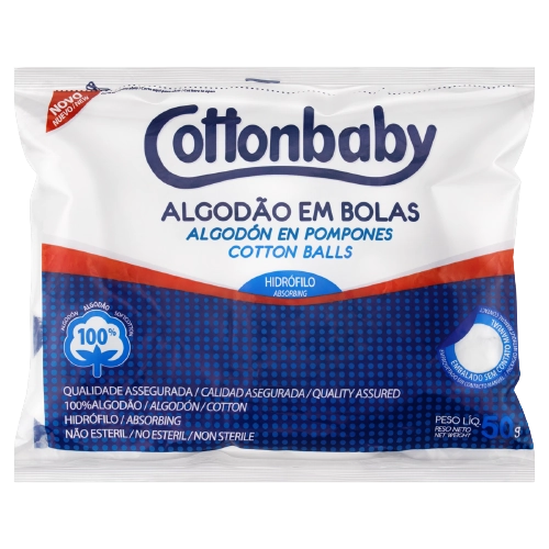 Algodão Em Bolas Hidrófilo Cottonbaby Pacote 50g