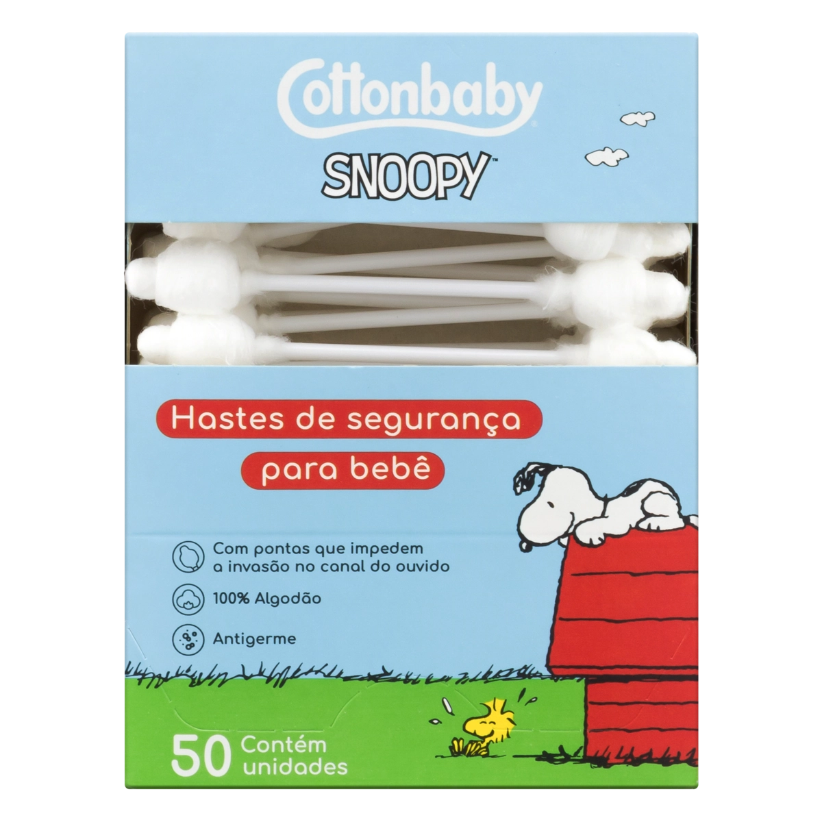 Haste de Segurança Snoopy Cottonbaby Caixa 50 Unidades