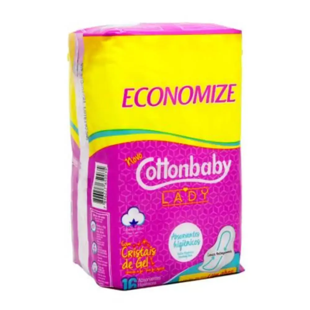 Absorvente Com Abas Proteção Completa Suave Cottonbaby Lady Pacote 16 Unidades Leve Mais Pague Menos