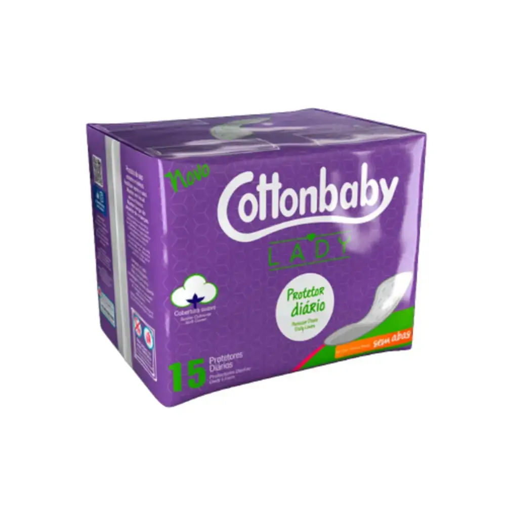 Protetor Diário Sem Abas Suave Cottonbaby Lady Pacote 15 Unidades