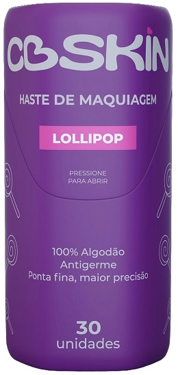Hastes Flexíveis Para Maquiagem Cbskin Lollipop Pote 30 Unidades