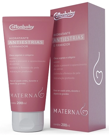 Hidratante Antiestrias Suave Cottonbaby Materna Caixa 200ml