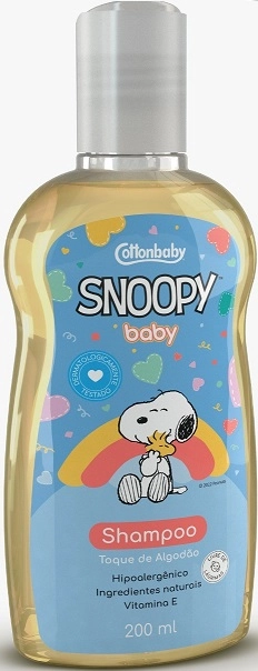 Shampoo Líquido Toque De Algodão Snoopy Baby Cottonbaby Frasco 200ml